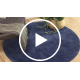 Modern was tapijt LINDO cirkel donkerblauw, antislip, shaggy