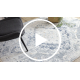DISTIN 0816A blauw / lichtgroen / wit modern tapijt - Ornament, vintage, franjes