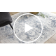 DISTIN 0822A marineblauw / blauw / wit modern tapijt - Rozet, vintage, franjes